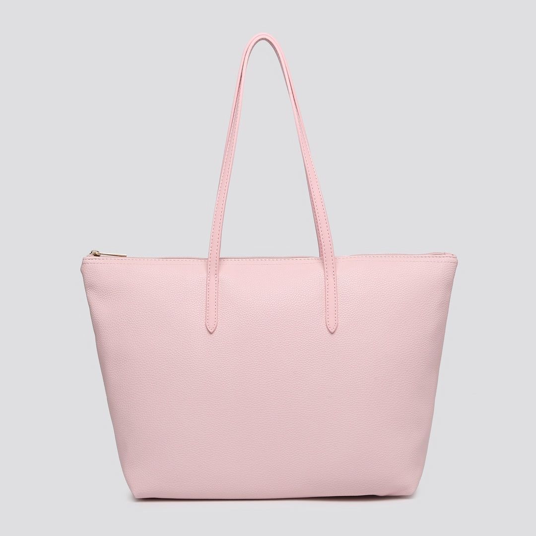 Lareg Leather Look Tote Bag Pink - Sugarplum Boutique