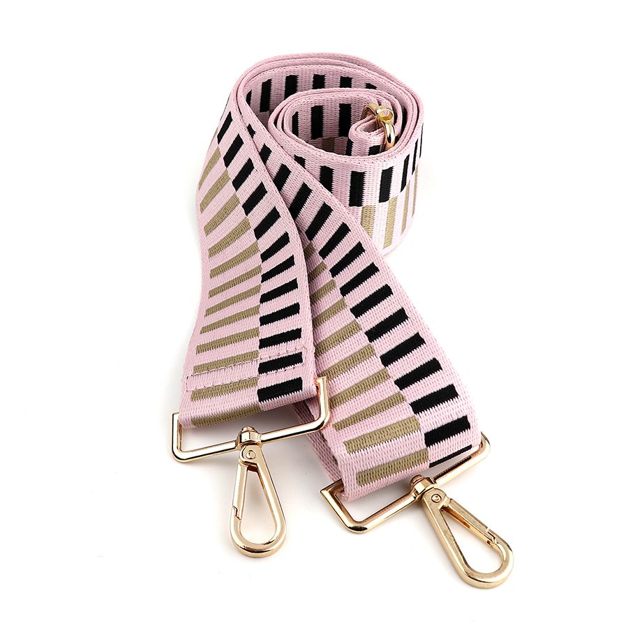 POM Pale Pink Stripe Weave Bag Strap - Sugarplum Boutique