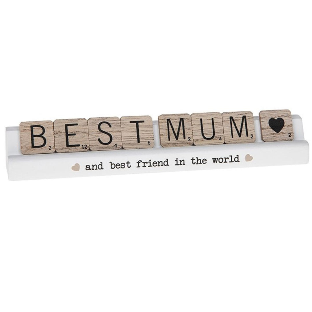 Best Mum Scrabble Table Plaque - Sugarplum Boutique