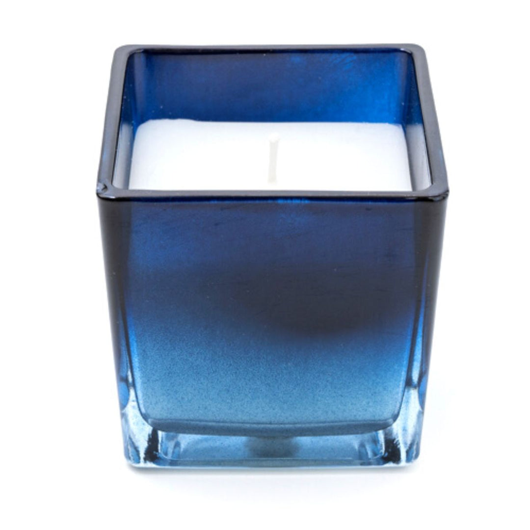  Blue Square Glass Candle Midnight Musk Scent - Sugarplum Boutique