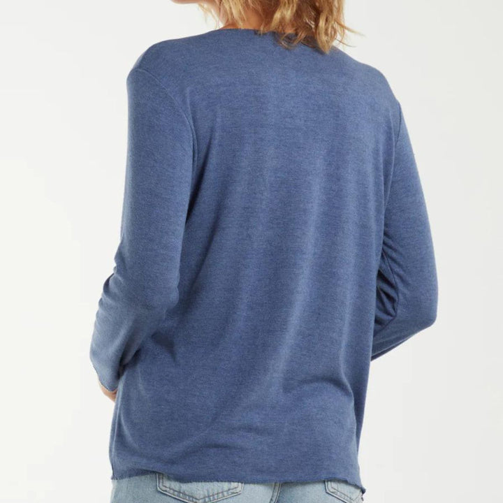 Diamante Star Light Knit Jumper Denim Blue - Sugarplum Boutique