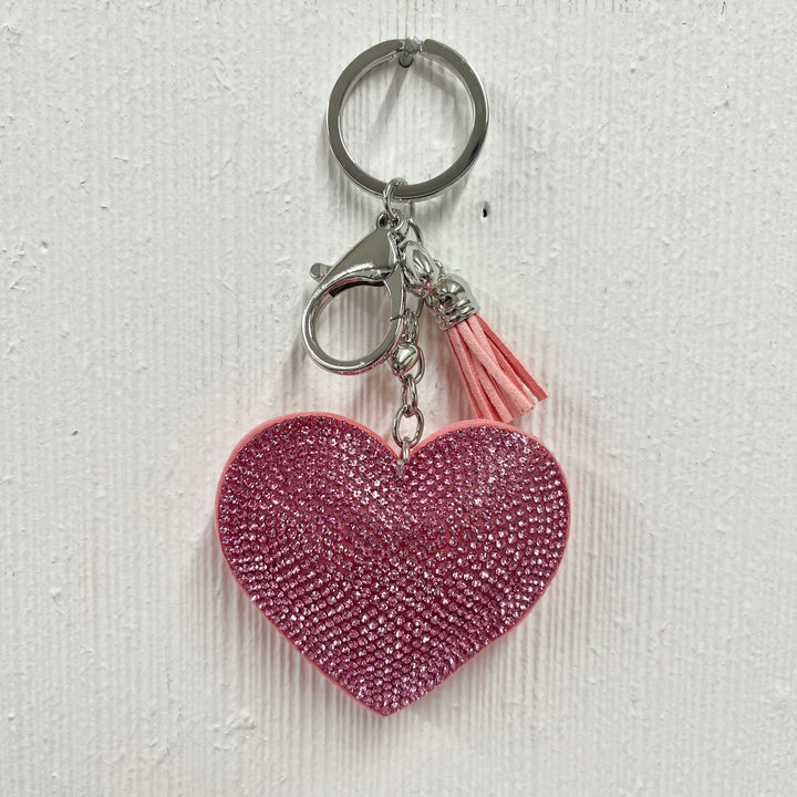 Diamante Heart Keyring Pink - Sugarplum Boutique