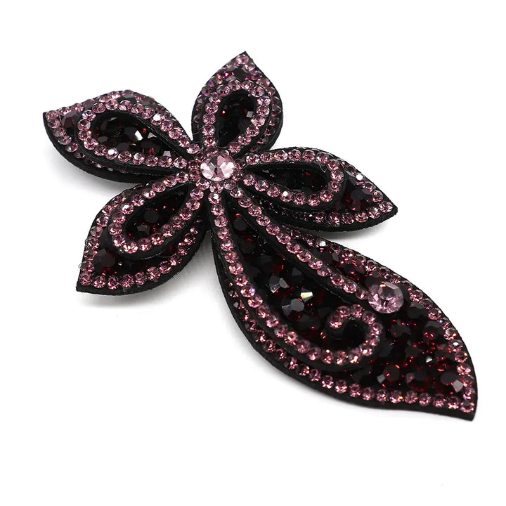 Floral Crystal Embellished Pin Brooch Purple - Sugarplum Boutique