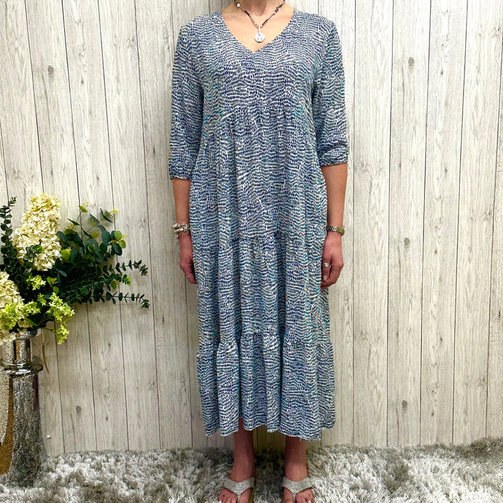 Pebble Boho Maxi Dress Navy - Sugarplum Boutique