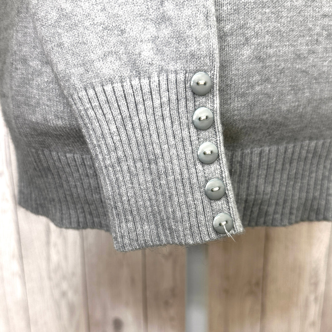 Pauline Slim Fit Polo Neck Jumper Wool Angora Mix Silver Grey