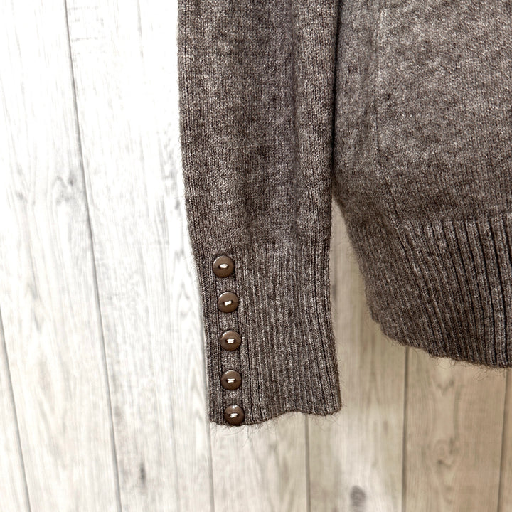 Pauline Slim Fit Polo Neck Jumper Wool Angora Mix Mocha Brown