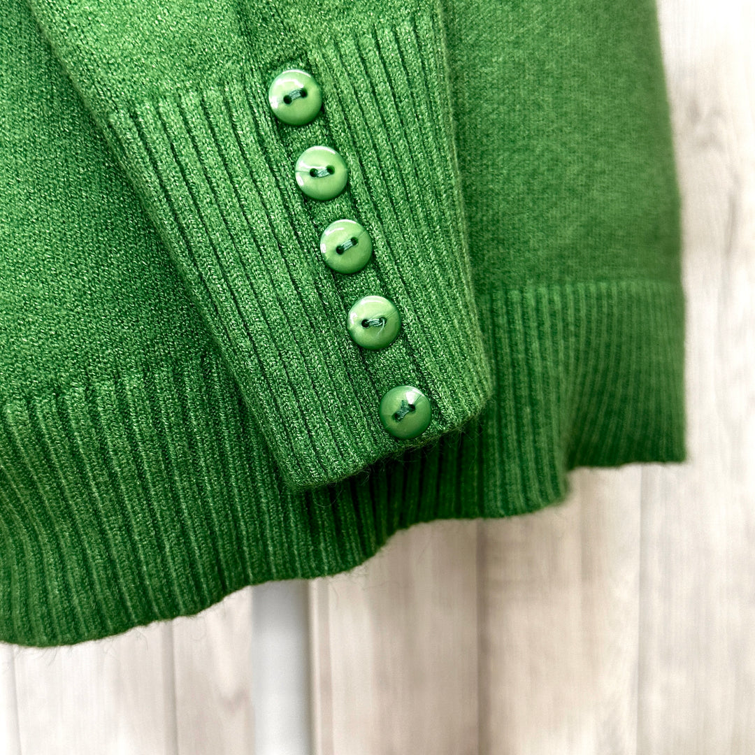 Pauline Slim Fit Polo Neck Jumper Wool Angora Mix Emerald Green