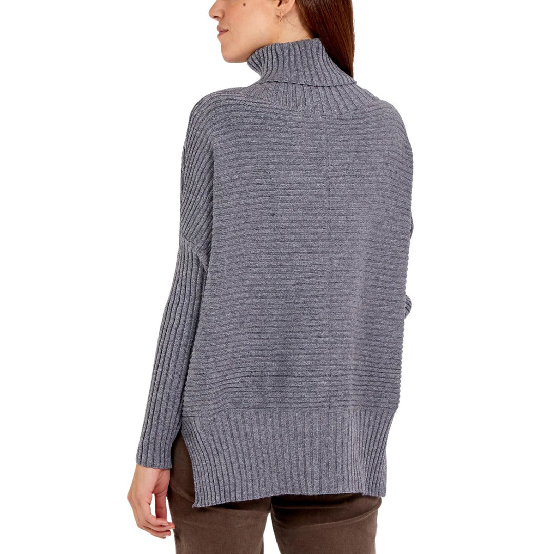 Jada Knitted Rib Roll Neck Jumper Grey - Sugarplum Boutique