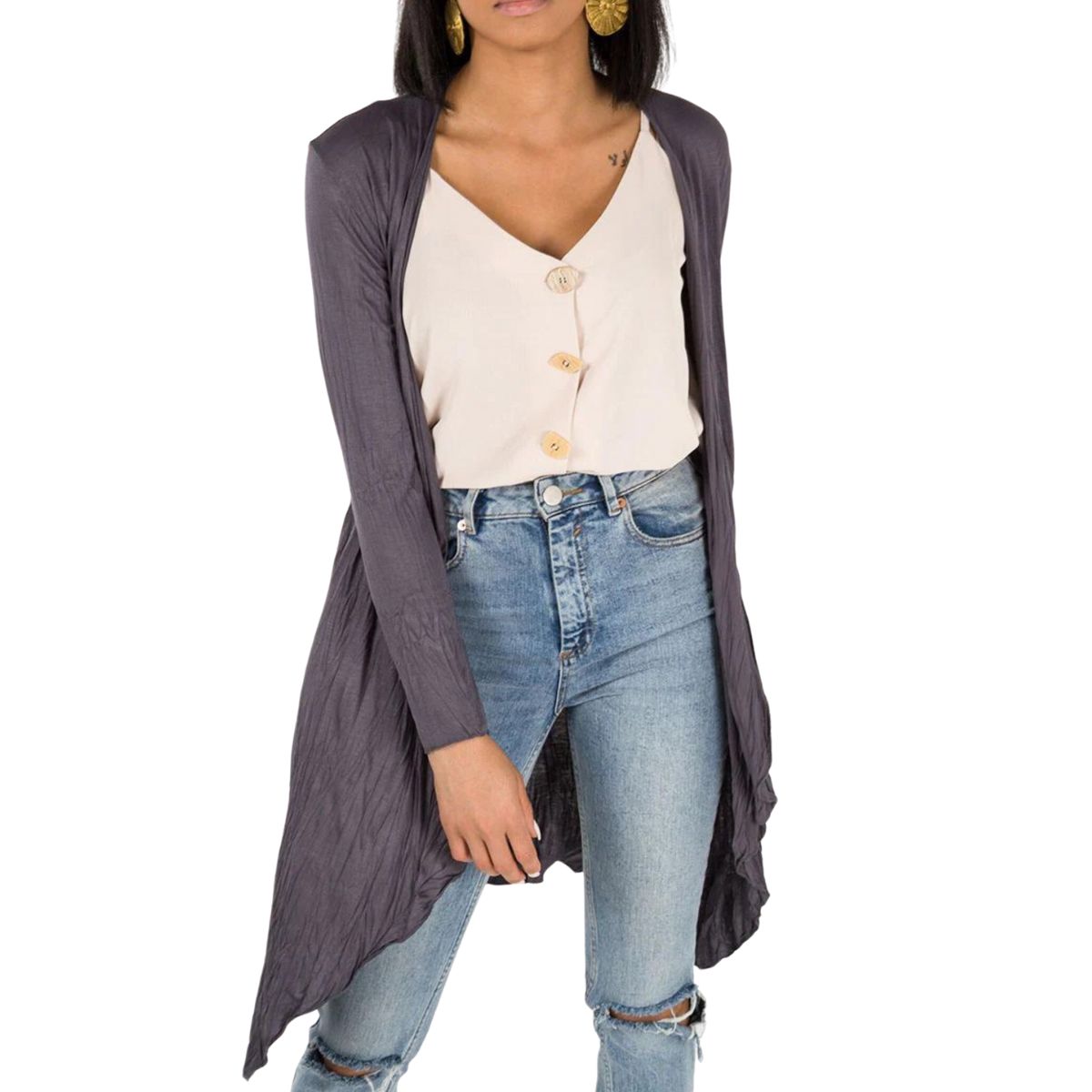 Lightweight waterfall outlet cardigan