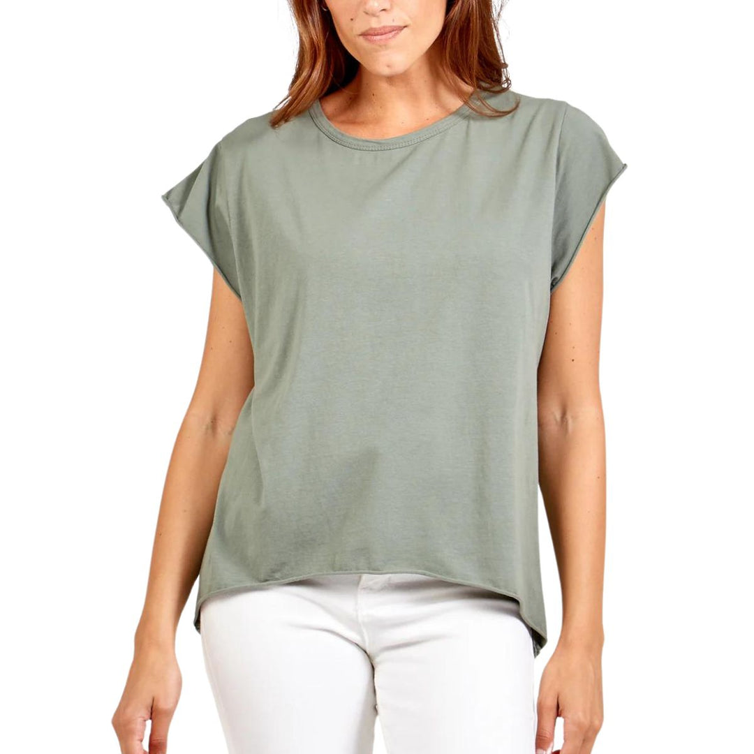 Lizzy Essential Cotton T-Shirt Khaki - Sugarplum Boutique
