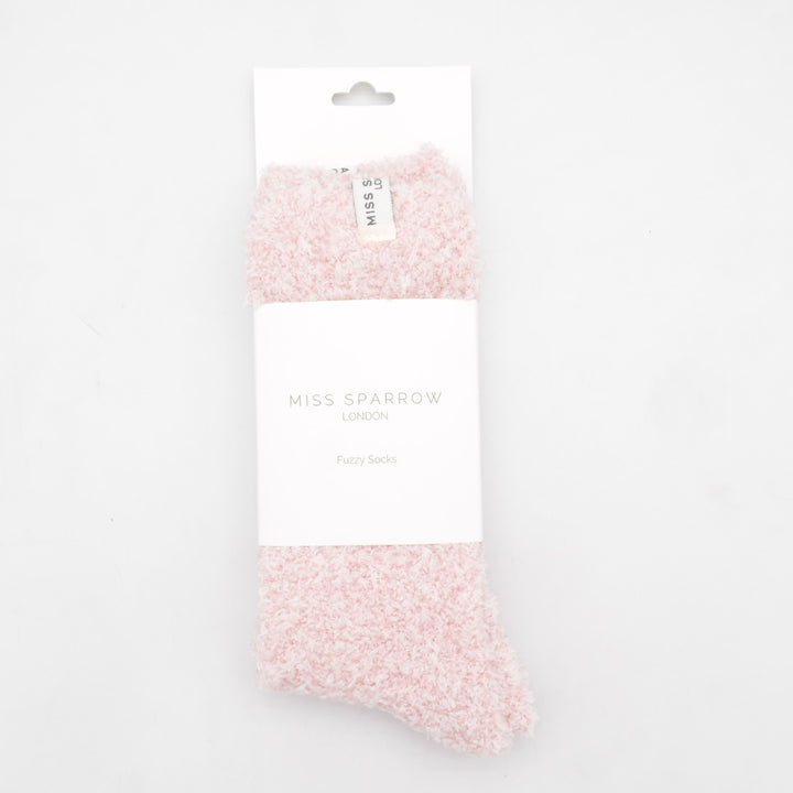 Miss Sparrow Cosy Fuzzy Plain Ladies Socks Vintage Pink - Sugarplum Boutique