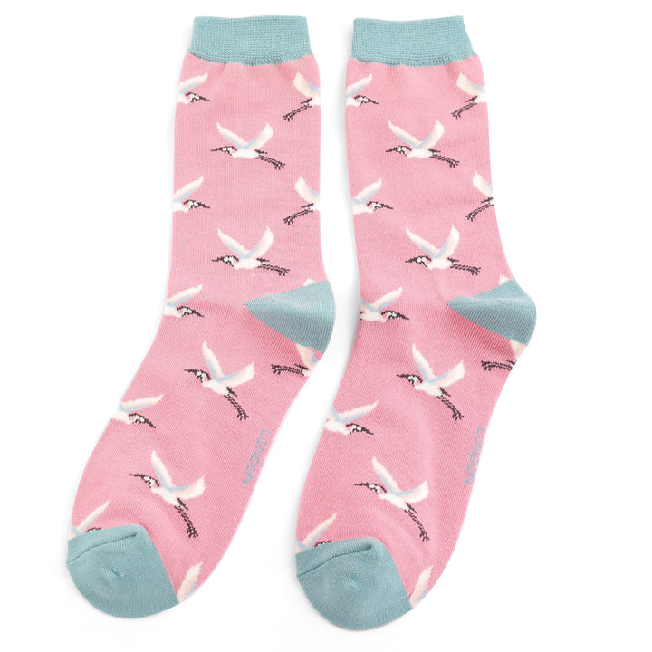 Miss Sparrow Ladies Heron Bird Bamboo Socks - Sugarplum Boutique