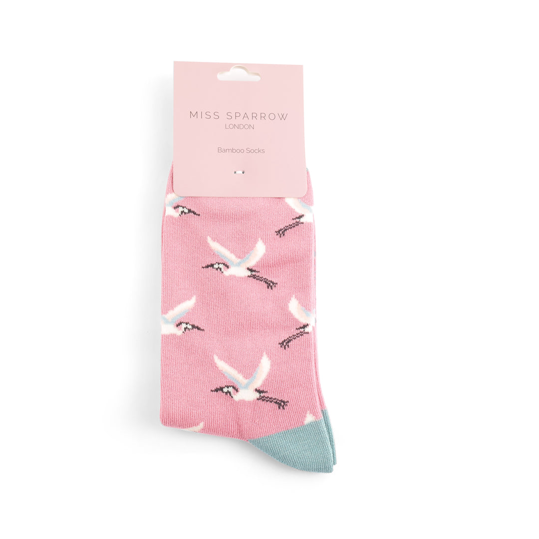 Miss Sparrow Ladies Heron Bird Bamboo Socks - Sugarplum Boutique