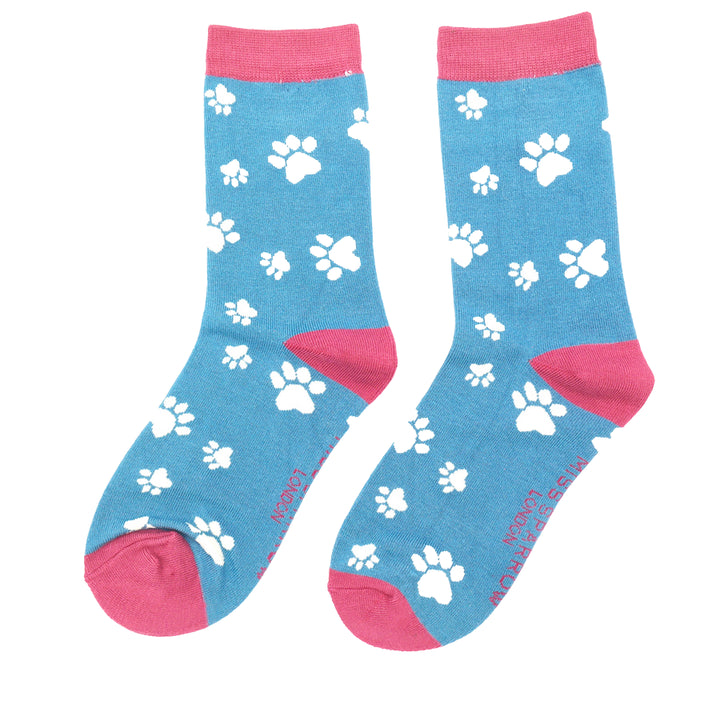 Miss Sparrow Ladies Paw Prints Bamboo Socks - Sugarplum Boutique