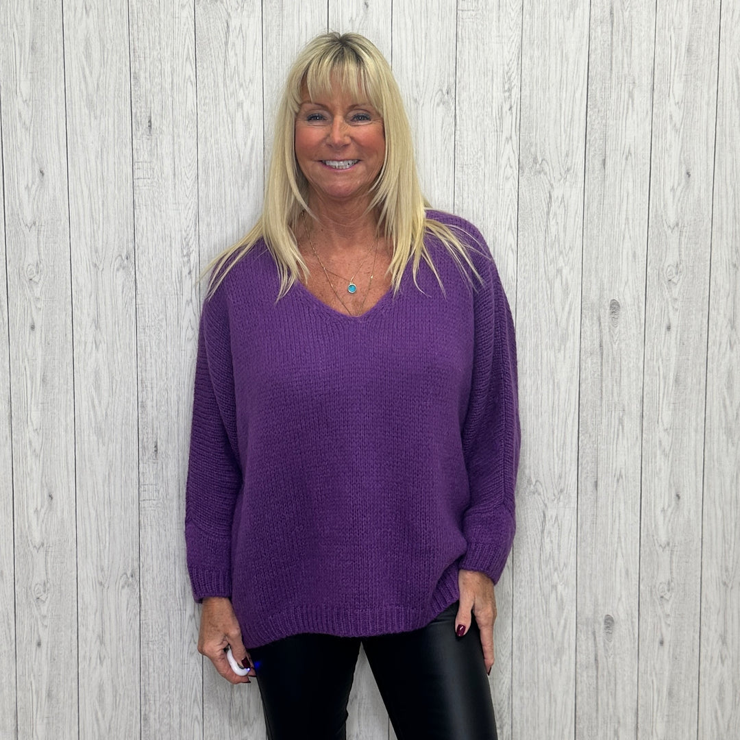 Molly Mohair Wool Mix Sloppy Joe Jumper Light Purple - Sugarplum Boutique