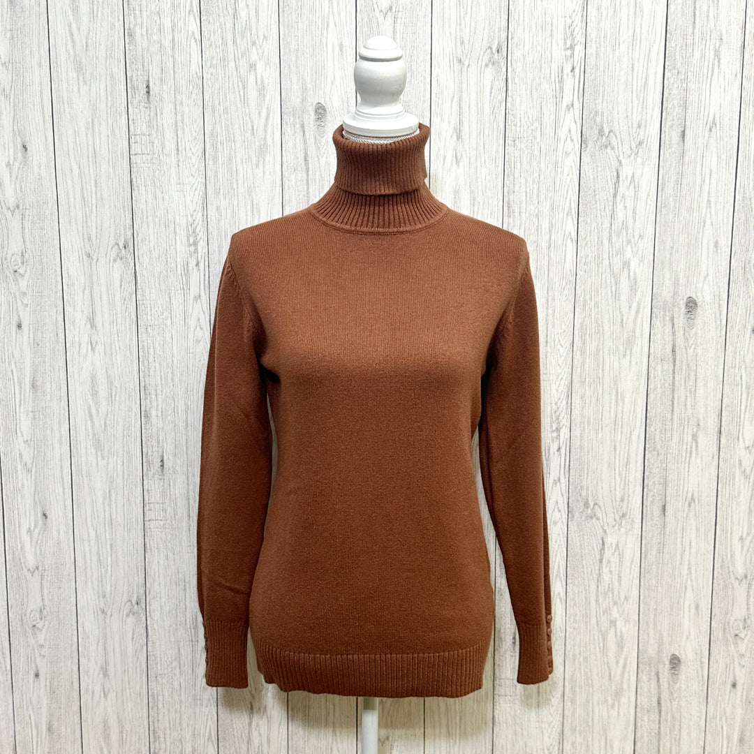 Pauline Slim Fit Polo Neck Jumper Wool Angora Mix Tan Brown - Sugarplum Boutique