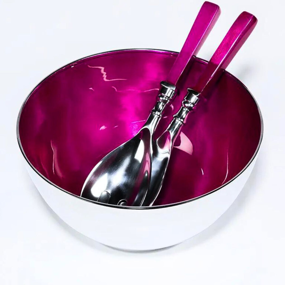 Recycled Aluminium Salad Bowl Pink - Sugarplum Boutiue