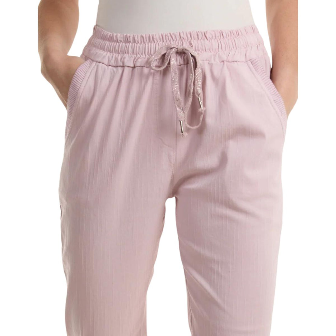 Tess Textured Stripe Trousers Vintage Pink - Sugarplum Boutique