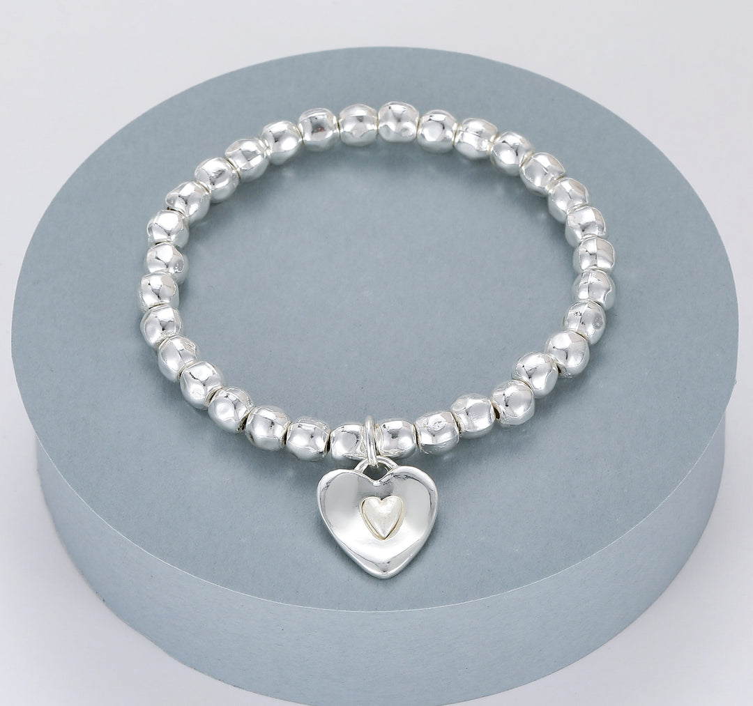 Ronnie Heart Bracelet Silver - Sugarplum Boutique