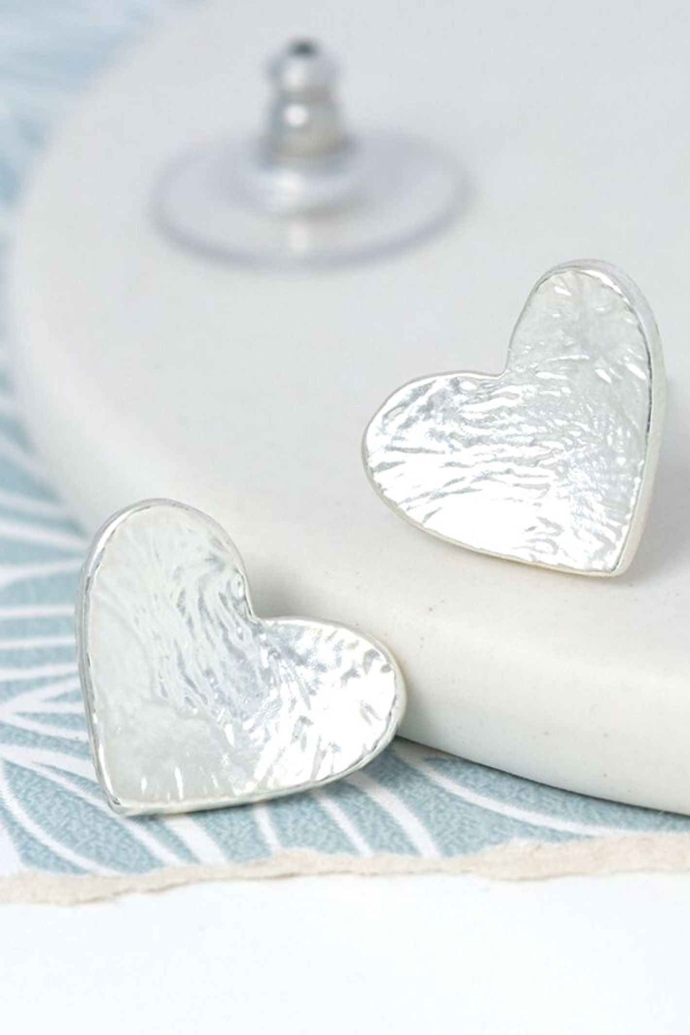 Silver on sale heart studs