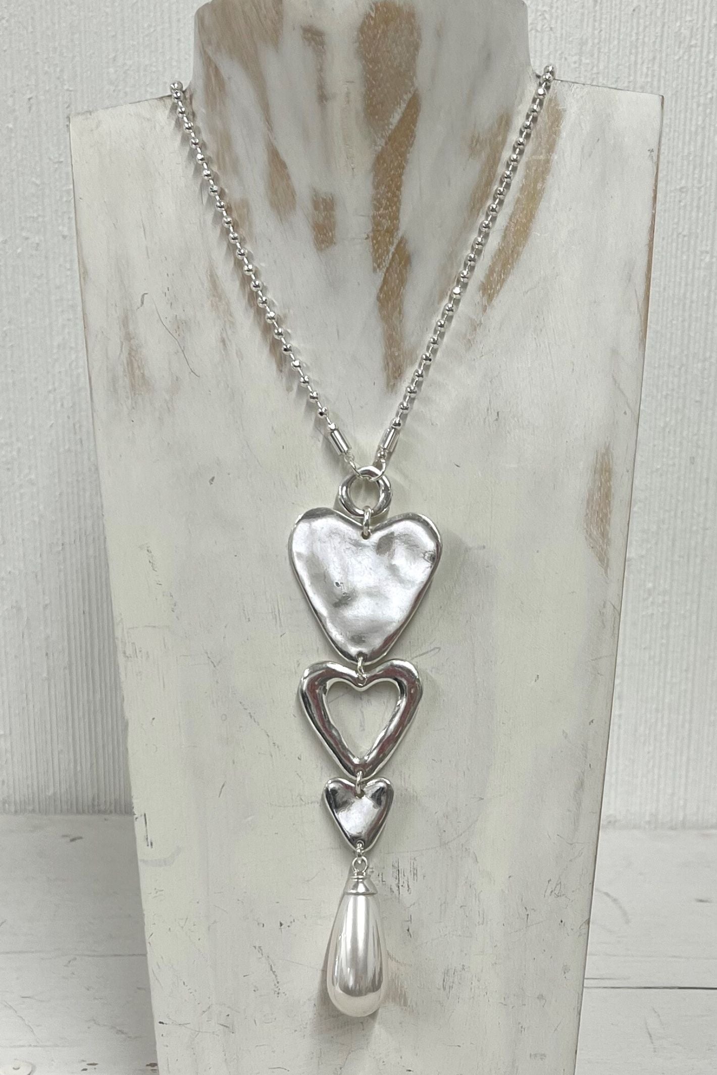 Long sale silver necklace